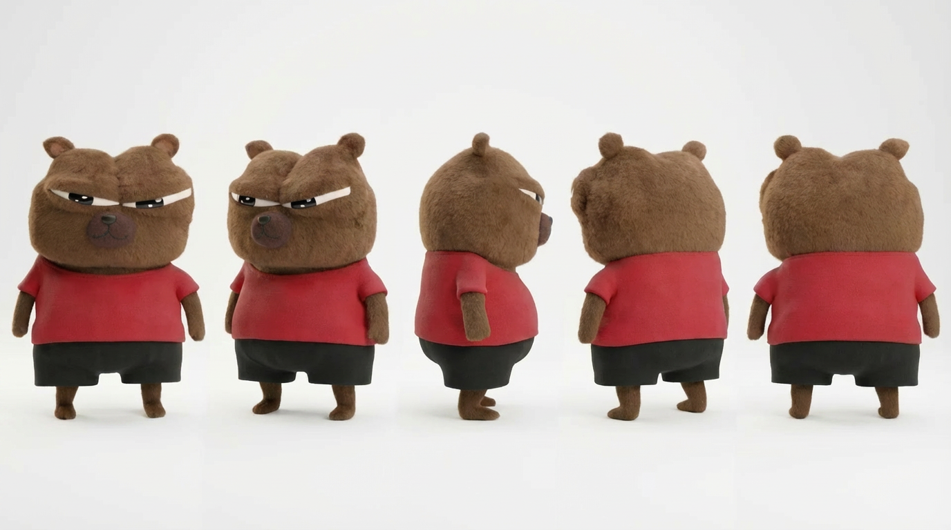 Multiple 3D Bobo character views