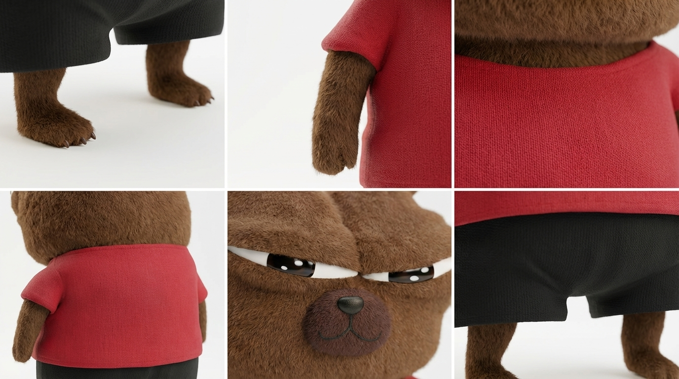 Alternate multiple-view 3D Bobo character sheet
